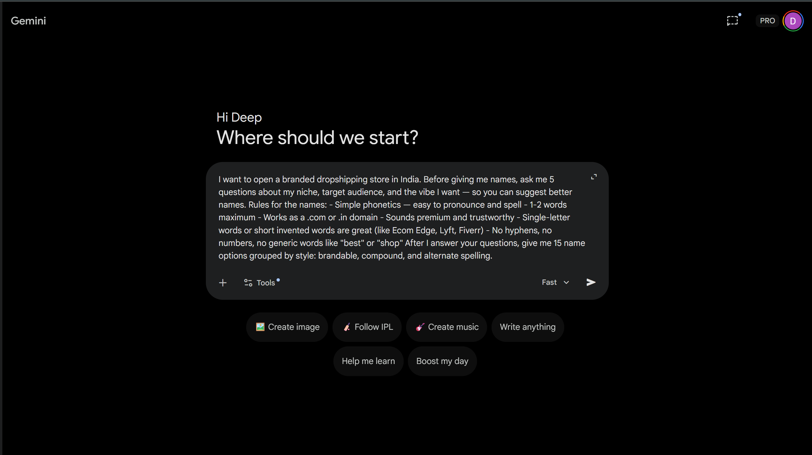 Gemini — optimized naming prompt